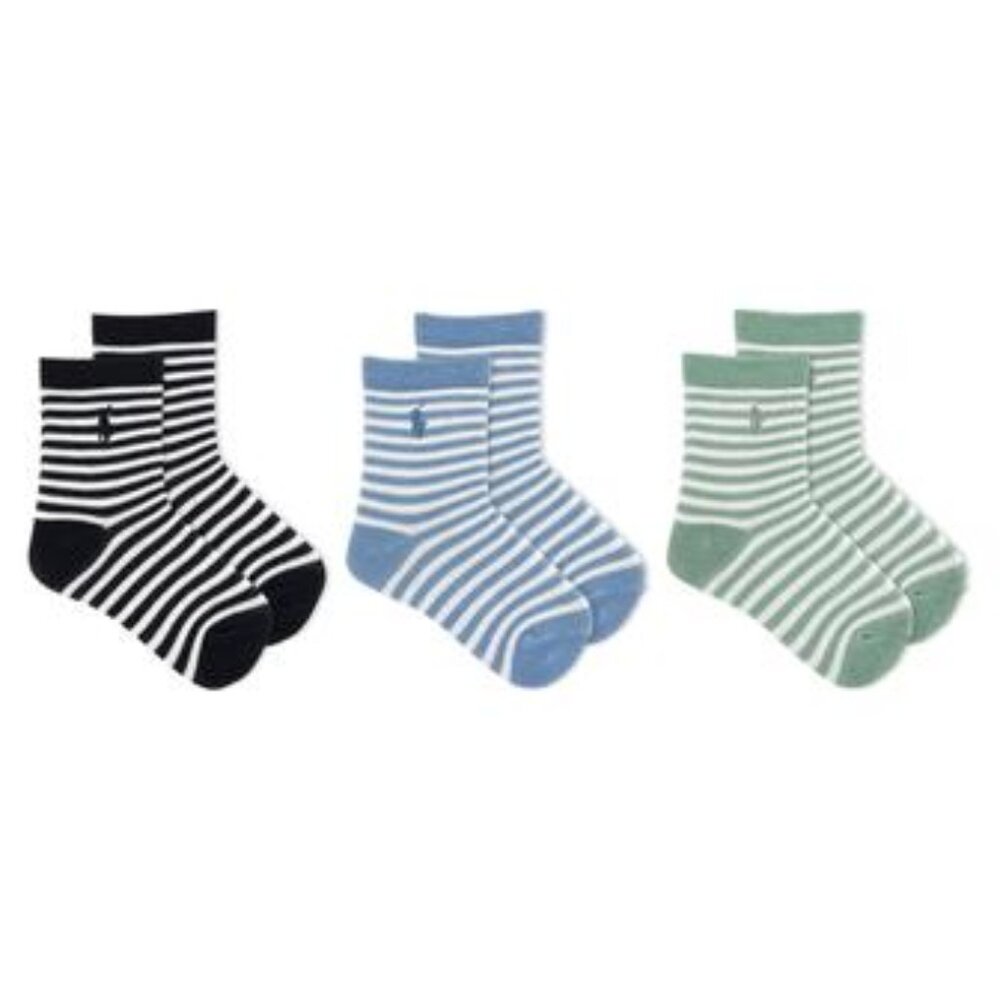 Polo Ralph Lauren Baby Boys St. James Stripe Socks 3 Pairs Assorted
